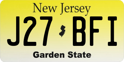 NJ license plate J27BFI
