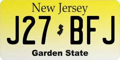 NJ license plate J27BFJ