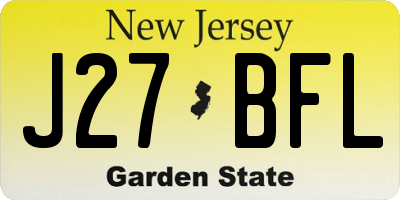 NJ license plate J27BFL