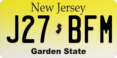 NJ license plate J27BFM