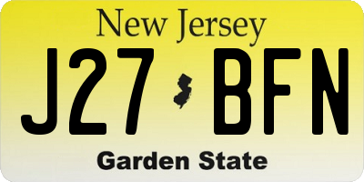 NJ license plate J27BFN