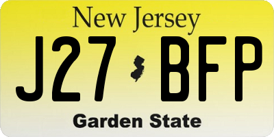 NJ license plate J27BFP