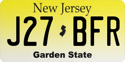 NJ license plate J27BFR