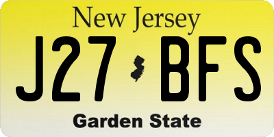 NJ license plate J27BFS