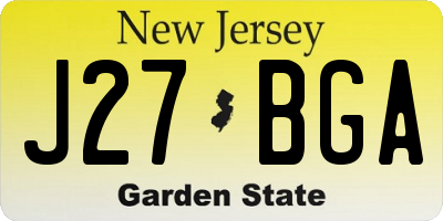 NJ license plate J27BGA