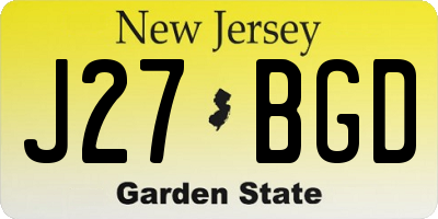 NJ license plate J27BGD