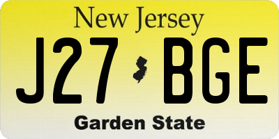 NJ license plate J27BGE