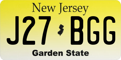 NJ license plate J27BGG