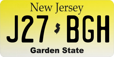 NJ license plate J27BGH