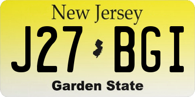 NJ license plate J27BGI