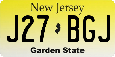 NJ license plate J27BGJ