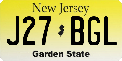 NJ license plate J27BGL