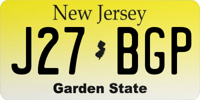 NJ license plate J27BGP