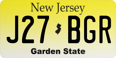 NJ license plate J27BGR