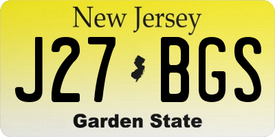 NJ license plate J27BGS
