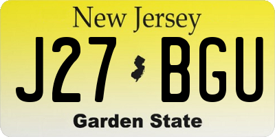NJ license plate J27BGU