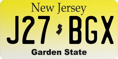 NJ license plate J27BGX