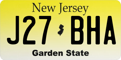 NJ license plate J27BHA