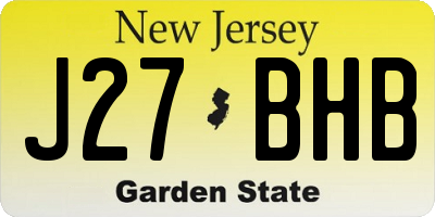 NJ license plate J27BHB
