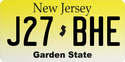 NJ license plate J27BHE