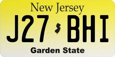 NJ license plate J27BHI