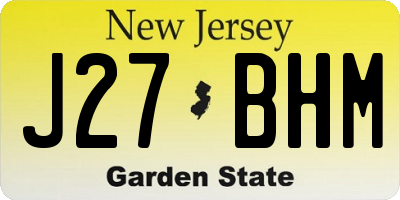 NJ license plate J27BHM