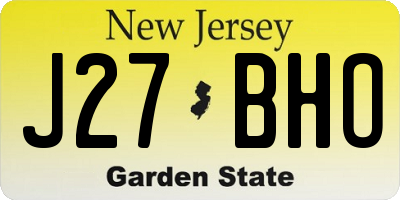 NJ license plate J27BHO