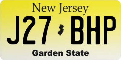 NJ license plate J27BHP