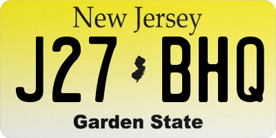 NJ license plate J27BHQ