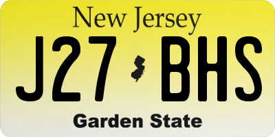 NJ license plate J27BHS