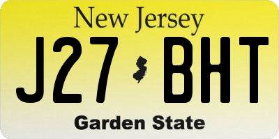 NJ license plate J27BHT