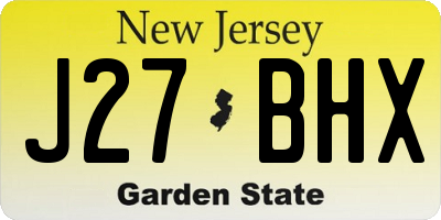 NJ license plate J27BHX
