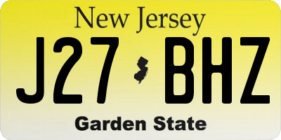 NJ license plate J27BHZ