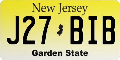 NJ license plate J27BIB