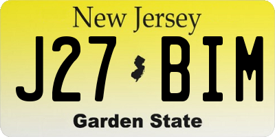 NJ license plate J27BIM