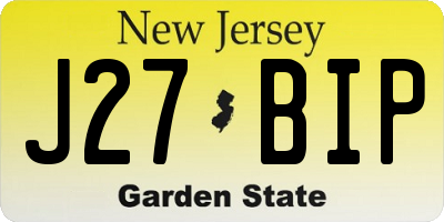 NJ license plate J27BIP