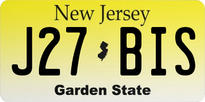 NJ license plate J27BIS