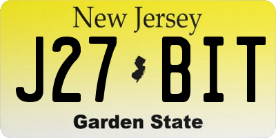 NJ license plate J27BIT