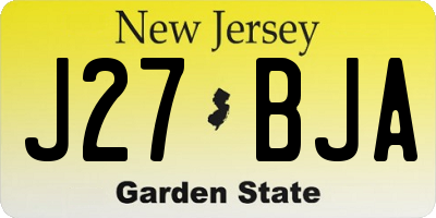 NJ license plate J27BJA