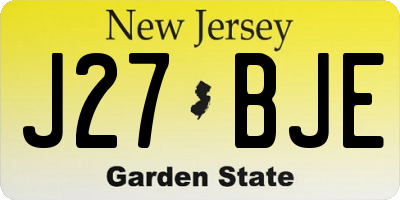 NJ license plate J27BJE