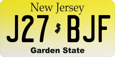 NJ license plate J27BJF