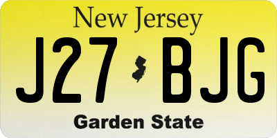 NJ license plate J27BJG