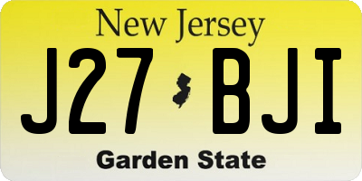 NJ license plate J27BJI