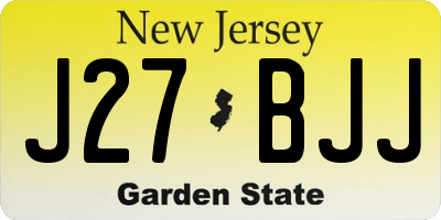 NJ license plate J27BJJ