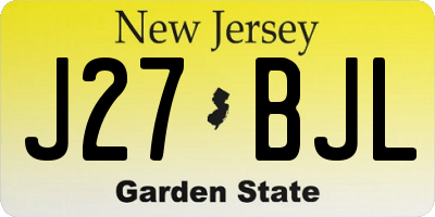 NJ license plate J27BJL