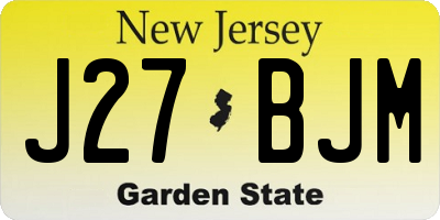 NJ license plate J27BJM