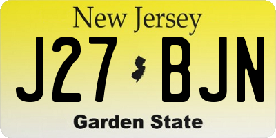 NJ license plate J27BJN