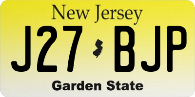 NJ license plate J27BJP