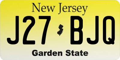 NJ license plate J27BJQ