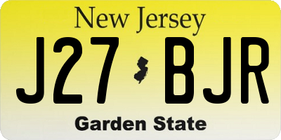 NJ license plate J27BJR